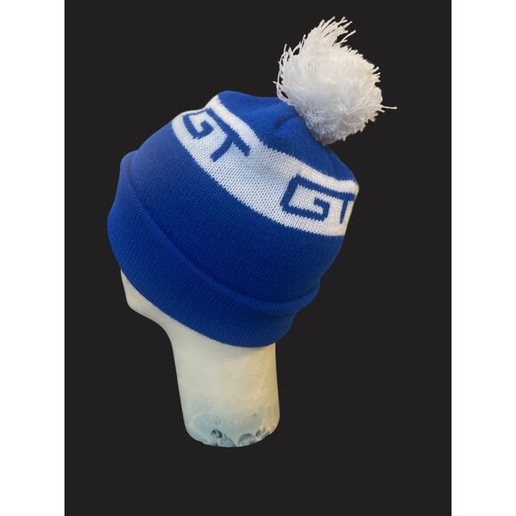 GT Blue & White Beanie Hat With Pom-Pom Grand Trunk Train - Picture 4 of 5
